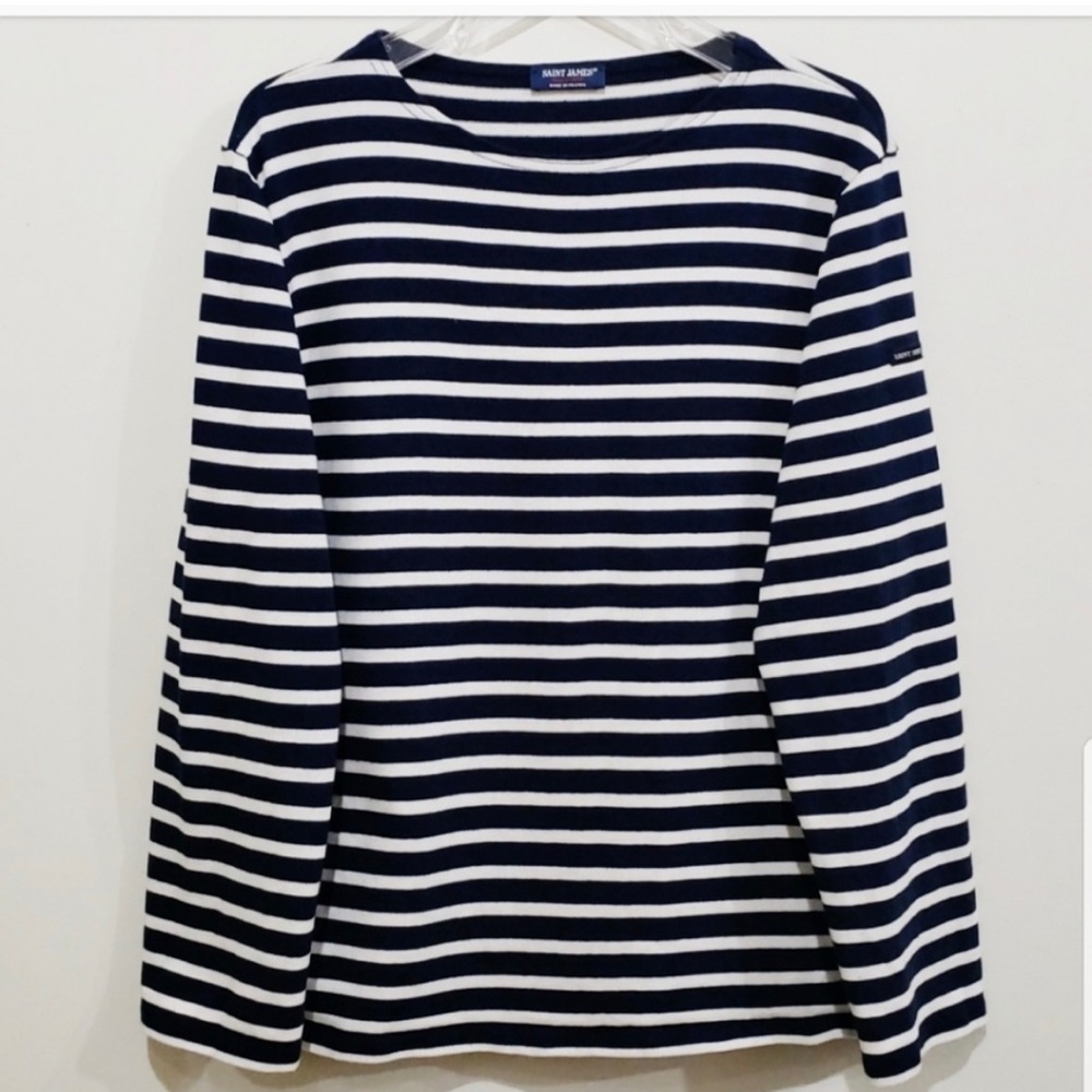 Classic crew neck Saint James striped sweater, size M